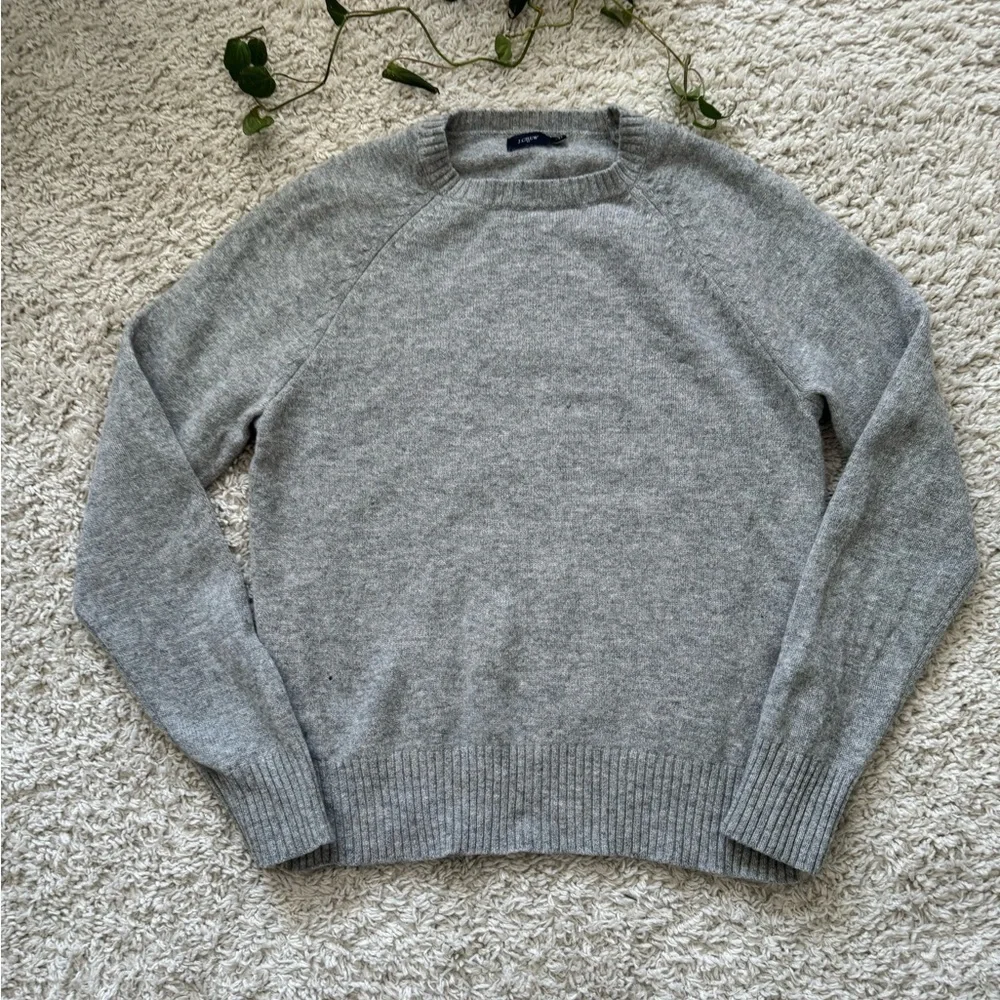 J. Crew 100% Lambs Wool Gray Sweater Size S